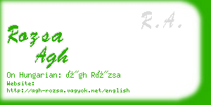 rozsa agh business card